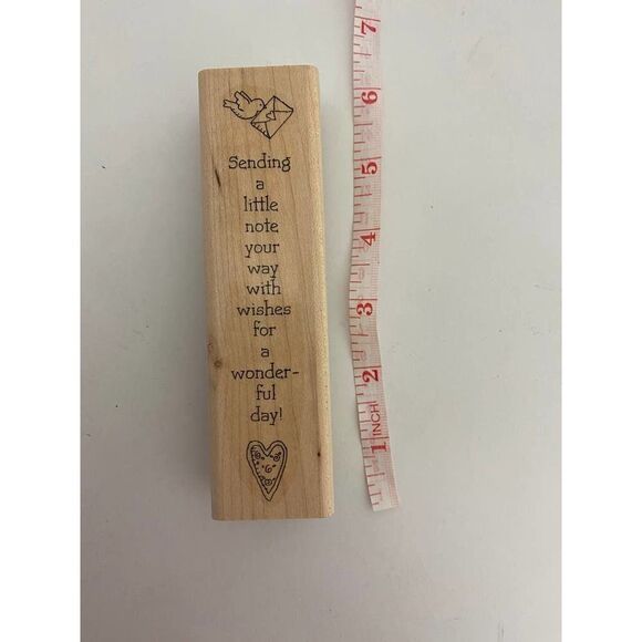 Wood Rubber Stamp Bird Letter Sending A Little Note Your Way Scrapbooking - Picture 4 of 5